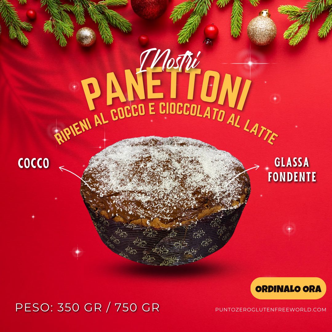 PANETTONE RIPIENO CON COCCO E CIOCCOLATO AL LATTE