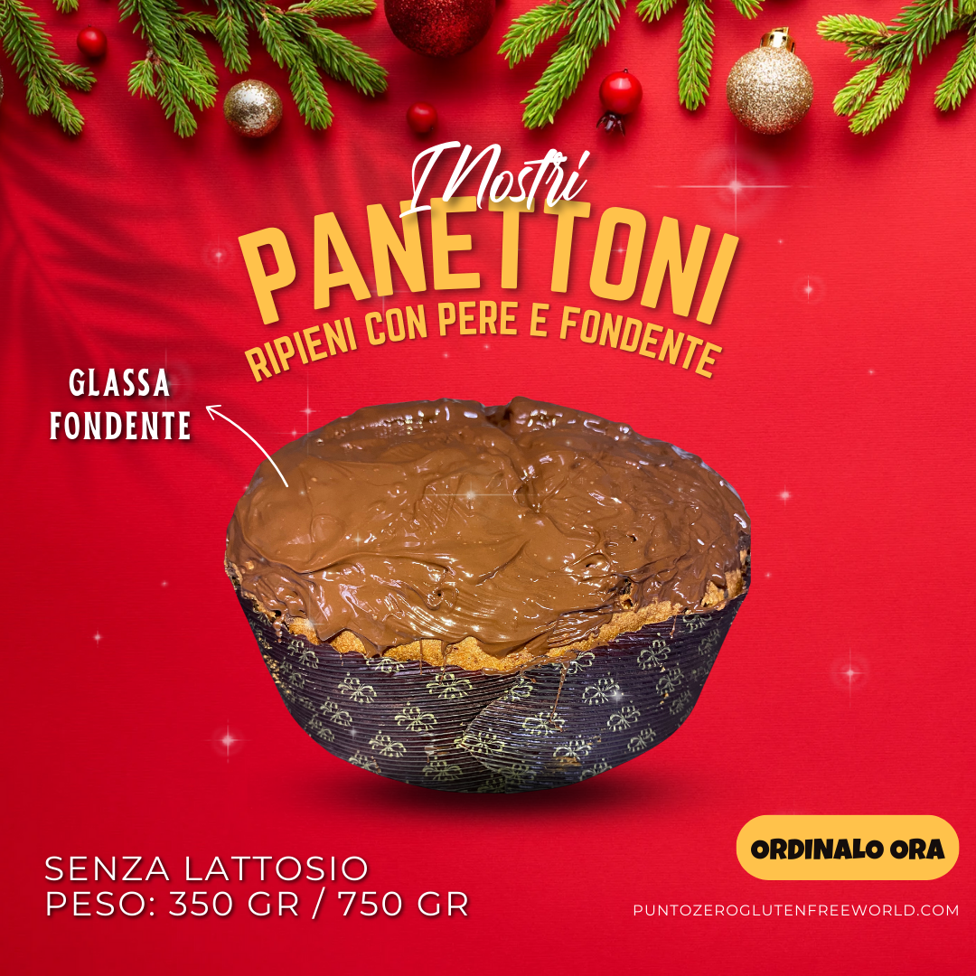 PANETTONE RIPIENO CON PERE E CIOCCOLATO FONDENTE (Senza lattosio)