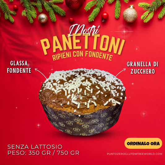 PANETTONE RIPIENO CON CIOCCOLATO FONDENTE (Senza Lattosio)